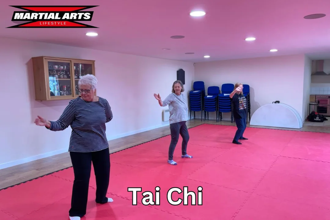 A Tai Chi class practising together in North Petherton